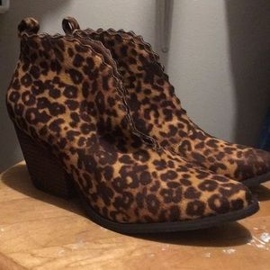 Never been worn leopard print booties